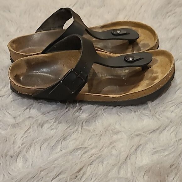 Birkenstock gizeh black‎ and tan sandals size 36 us size 5-5 1/2 - Picture 7 of 10